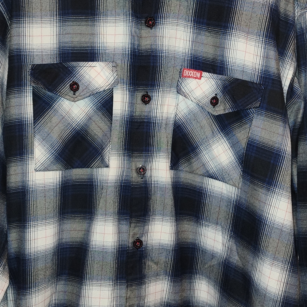 DIXXON THE DEAD EYE Men's Black and White Plaid Shirt